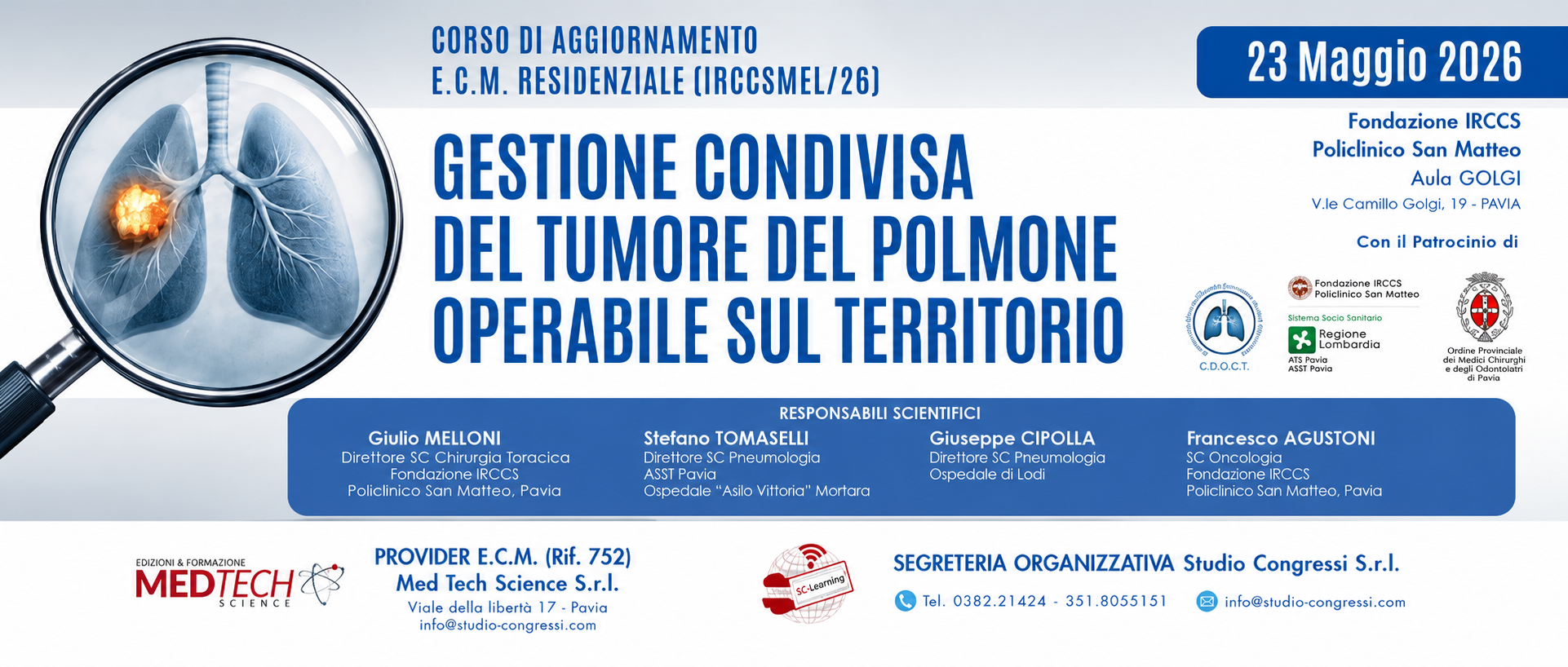 23 Maggio 2026 - Tumore del polmone operabile percorsi condivisi tra ospedale e territorio per cure sempre più integrate